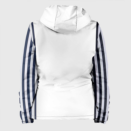 Женская куртка Синие вертикальные полосы по бокам / 3D-Белый – фото 2