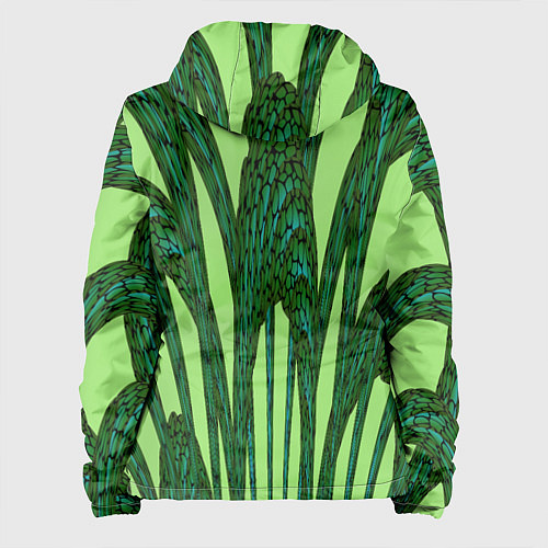 Женская куртка Зеленый растительный мотив / 3D-Черный – фото 2