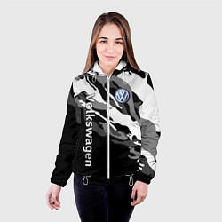 Куртка с капюшоном женская Фольцваген - белый камуфляж, цвет: 3D-белый — фото 2