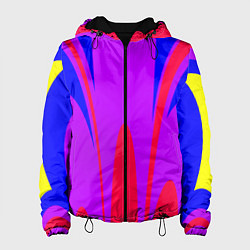 Куртка с капюшоном женская Яркий цветной мотив, цвет: 3D-черный