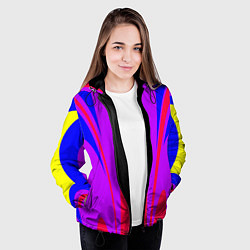 Куртка с капюшоном женская Яркий цветной мотив, цвет: 3D-черный — фото 2