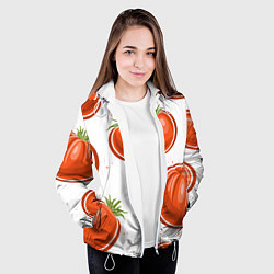 Куртка с капюшоном женская Помидорчики, цвет: 3D-белый — фото 2