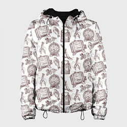 Женская куртка Паттерн с деревянной кружкой в стиле крафт