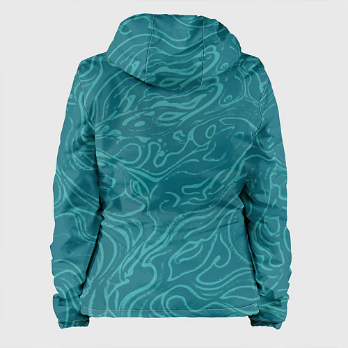 Женская куртка Абстракция зелёный разводы / 3D-Белый – фото 2