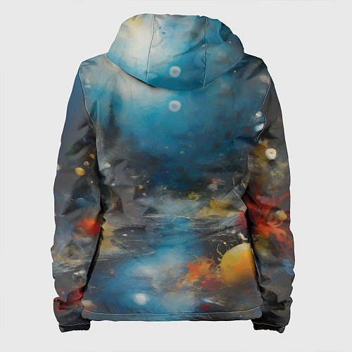 Женская куртка Абстрактная живопись в стиле импрессионизма / 3D-Белый – фото 2