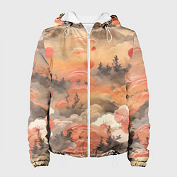 Куртка с капюшоном женская Japen pattern, цвет: 3D-белый