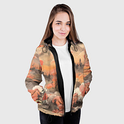 Куртка с капюшоном женская Japen pattern, цвет: 3D-черный — фото 2