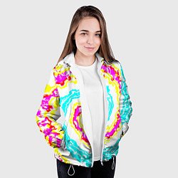 Куртка с капюшоном женская Тай-дай триппи, цвет: 3D-белый — фото 2