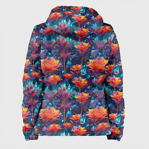 Женская куртка Футуристические цветы узор / 3D-Белый – фото 2