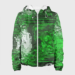Женская куртка Киберпанк заражение зелёное