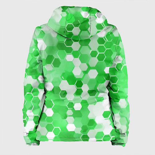 Женская куртка Кибер Hexagon Зелёный / 3D-Белый – фото 2