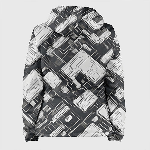 Женская куртка Полосы Чёрно-белые киберпанк / 3D-Черный – фото 2