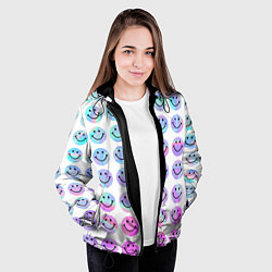 Куртка с капюшоном женская Smiley holographic, цвет: 3D-черный — фото 2