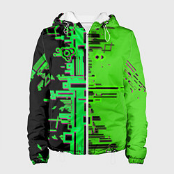 Женская куртка Кибер-глитч зелёный