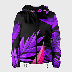 Куртка с капюшоном женская Floral composition - neon, цвет: 3D-черный