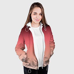 Куртка с капюшоном женская Градиент красно-бежевый, цвет: 3D-белый — фото 2