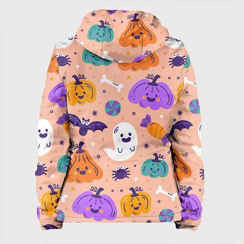 Женская куртка Halloween - pumpkins and ghosts / 3D-Белый – фото 2