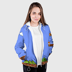 Куртка с капюшоном женская Первый уровень Марио, цвет: 3D-белый — фото 2