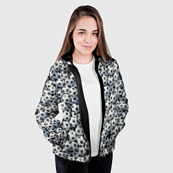 Куртка с капюшоном женская Узор с мячиками, цвет: 3D-черный — фото 2