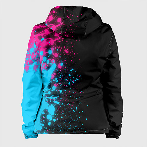 Женская куртка JoJo Bizarre Adventure - neon gradient: по-вертика / 3D-Черный – фото 2