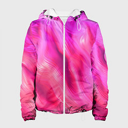 Куртка с капюшоном женская Pink abstract texture, цвет: 3D-белый
