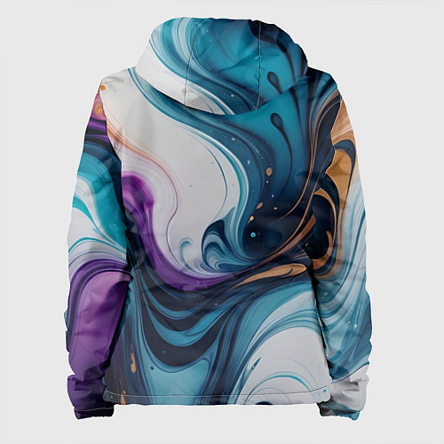 Женская куртка Жидкий цветной узор - нейросеть / 3D-Белый – фото 2