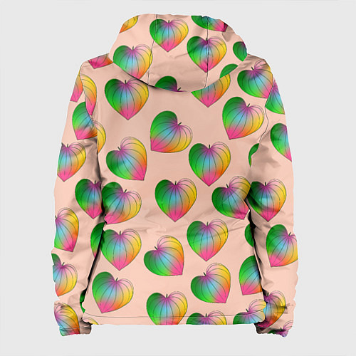 Женская куртка Цветной листик / 3D-Черный – фото 2