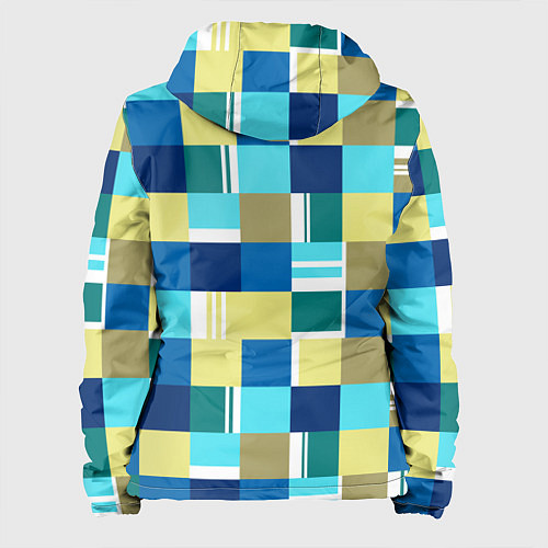 Женская куртка Ретро квадраты / 3D-Белый – фото 2