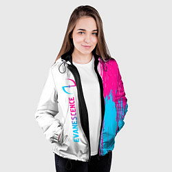 Куртка с капюшоном женская Evanescence neon gradient style: по-вертикали, цвет: 3D-черный — фото 2