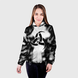 Куртка с капюшоном женская Скандинавский узор душа, цвет: 3D-белый — фото 2