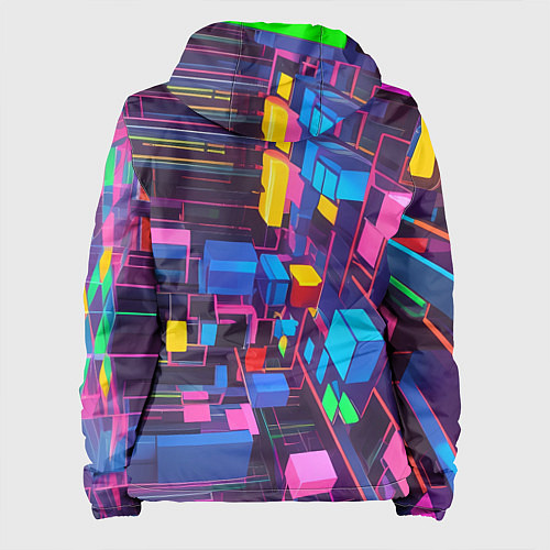 Женская куртка Пространство с кубами / 3D-Белый – фото 2