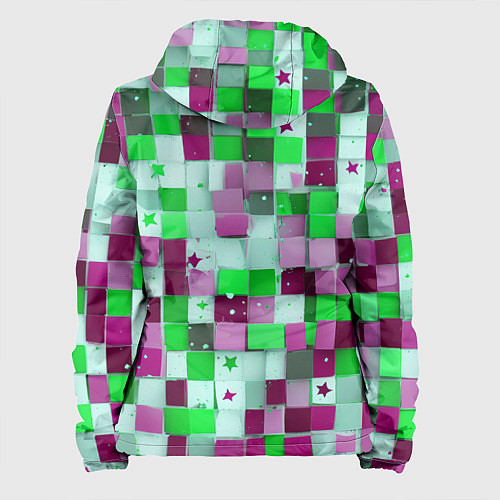 Женская куртка Ретро Квадраты / 3D-Белый – фото 2