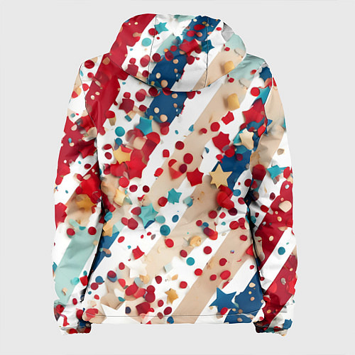 Женская куртка Новогодние линии красный синий / 3D-Белый – фото 2