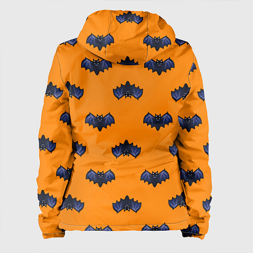 Женская куртка Летучие мыши - паттерн оранжевый / 3D-Белый – фото 2