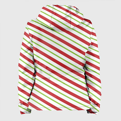 Женская куртка Рождественский паттерн красно зеленые полосы / 3D-Черный – фото 2