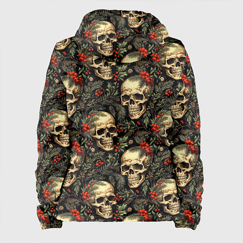 Женская куртка Череп рябина шишки и хвойные ветки / 3D-Белый – фото 2
