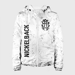 Куртка с капюшоном женская Nickelback glitch на светлом фоне вертикально, цвет: 3D-белый