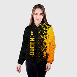 Куртка с капюшоном женская Queen - gold gradient по-вертикали, цвет: 3D-черный — фото 2