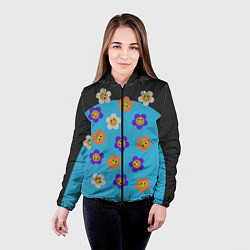 Куртка с капюшоном женская Ромашковое поле улыбок, цвет: 3D-черный — фото 2