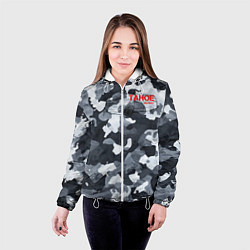 Куртка с капюшоном женская Chevrolet tahoe military тахо, цвет: 3D-белый — фото 2