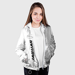 Куртка с капюшоном женская Jaguar speed на светлом фоне со следами шин по-вер, цвет: 3D-белый — фото 2