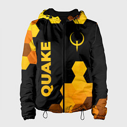 Куртка с капюшоном женская Quake - gold gradient вертикально, цвет: 3D-черный