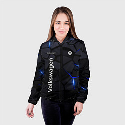 Куртка с капюшоном женская Volkswagen - плиты с эффектом свечения, цвет: 3D-черный — фото 2