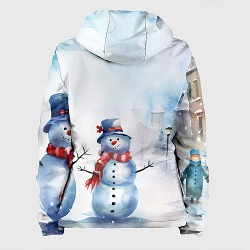 Женская куртка Новогодний день со снеговиком / 3D-Белый – фото 2