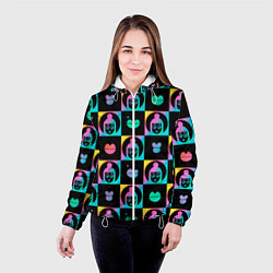 Куртка с капюшоном женская The image of a girl in a square, цвет: 3D-белый — фото 2