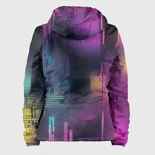 Женская куртка Цветные пиксели retro / 3D-Белый – фото 2