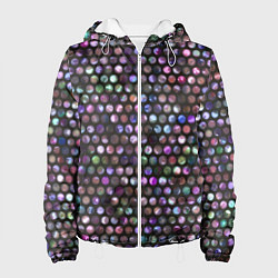 Куртка с капюшоном женская Пайетки, цвет: 3D-белый