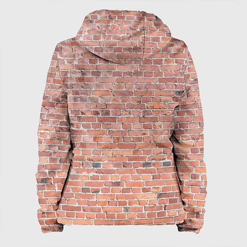 Женская куртка Кирпичная стена узор / 3D-Черный – фото 2
