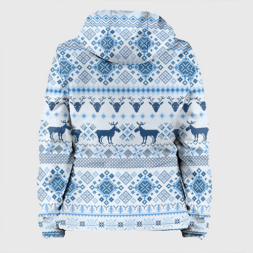 Женская куртка Blue sweater with reindeer / 3D-Белый – фото 2