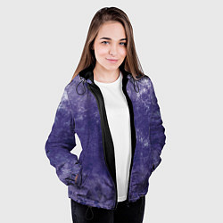 Куртка с капюшоном женская Абстракция - violet color background, цвет: 3D-черный — фото 2